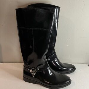 Michael Kors Shiny Black rain Boots